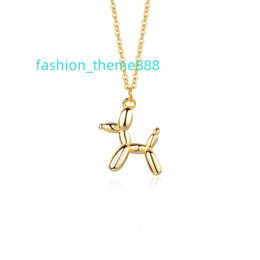 925 Sterling Silver 18K Gold Fine Jewellery Unique Dog Shape Pendant Necklace for Women