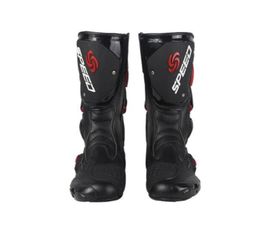 Microfiber Leather Motorcycle boots Men039s SPEED Racing dirt bike Boots Kneehigh Motocross Riding Motorboats8317190