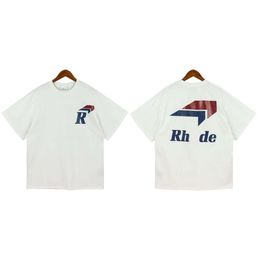 Fashion casual men's Rhde classic Designer Luxury classic wants letter-printed loose couple high street crewneck short-sleeved T-shirts for men and women