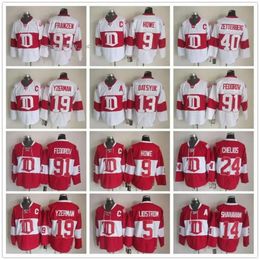 Detroit Red Wings Vintage Version Jerseys 19 YZERMAN 40 ZETTERBERG 13 DATSYUK 5 LIDSTROM 24 CHELIOS 9 HOWE 31 JOSEPH Hockey Jersey 1072 6483