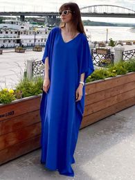 Casual Dresses Sexy Strapless Criss Cross Slim Party Dress Off Shoulder Women Long 2024 Summer Lantern Sleeve Backless Maxi A1042