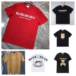 T Shirt Tee Shirts Designer Burberyys Tshirts for Men Womens Fashion Tshirt with Letters Casual 100% Pure Cotton Summer Short Sleeve Asian Size S-3XL
