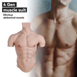 Costume Accessories Realistic Suit Male Fake Chest Muscle Bodysuit for Crossdresser Ho Silicone Artificial Simulation