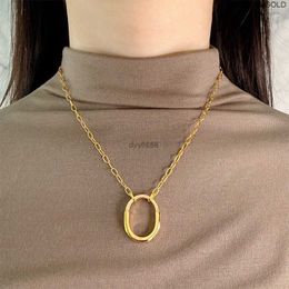 Necklaces Pendan T New Home Lock Series Necklace Pla Ed Wi h 18k Gold Exquisi e Diamond Embedding Small Oval Chain Nogf