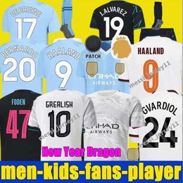 23 24 HAALAND SOCCER JERSEYS MANS CITIES FINAL ISTANBUL KIT MAHREZ GREALISH DE BRUYNE FODEN Football Shirt Kids 2023 2024 J.aarez MANCHESTE NEW YEAR Uniform MAN