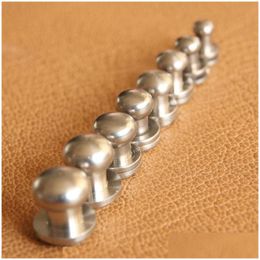 Nails Wholesale 100 Pcs Stainless Steel Wallet Bag Screw Belt Rivet Pacifier Nail Head Monk Diy Handmade Leather Handbag Key Case Deco Dhmwq