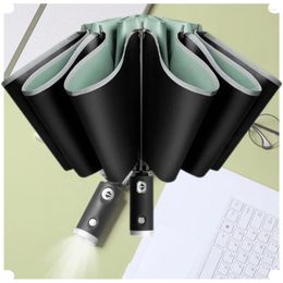 Umbrellas Fully Automatic Umbrella Large For Rain Sun UV Heat Insulation Parasol With Windproof Double Layer Resistant
