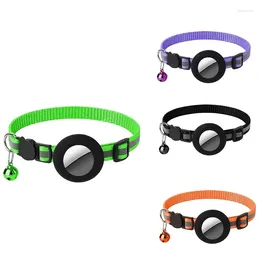 Dog Collars Cat Collar Reflective With Bell And Waterproof Case Compatible For Airtag Holder Safety Buckle