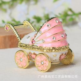 Decorative Plates European Enamel Jewellery Box Handicraft Gift Light Luxury Cute Stroller Desktop Decoration Home Ornament