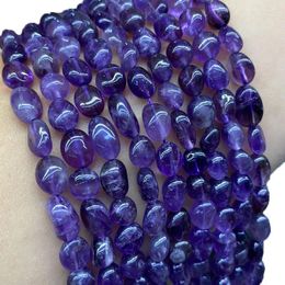 Loose Gemstones LUOMANXIARI Natural Stone Beads Purple Gravel Amethyst For Jewellery Making DIY Bracelet Necklace Accessories 6-7MM
