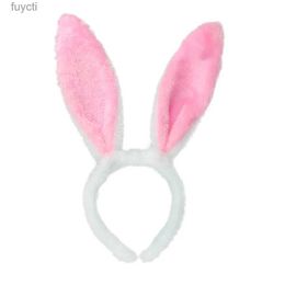 Party Hats Cute Bunny Ears Headwear Plush Rabbit Ears Headband Soft Headwears For Ladies Girls Headbands Cosplay Party Hair Accessories YQ240120