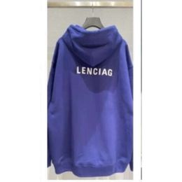 designer hoodie balencigs Fashion Hoodies Hoody Mens Sweaters High Quality Family B correct version blcg mens and womens OS version Paris BAC front 6H