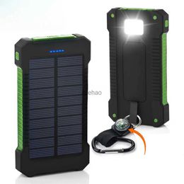 Cell Phone Power Banks Solar Power Bank 20000mah Portable Waterproof External Battery Powerbank 20000 mah Phone Charger LED PoverBank For iphone huawei