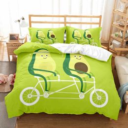 Bedding Sets Avocado Duvet Cover Set Fresh Fruit Pattern Comforter Double Single Size For Kids Teen Adults With Pillowcase