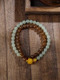 Charm Bracelets Hetian Jade Hand-Matched: 0.6 Qiemo Sugar Clear Water Beeswax Warm To Raise People Fresh And Refined