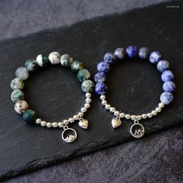 Charm Bracelets Sodalite The Pledge Of Eternal Love Hand - Made By Lovers Gift Jewellery Wholesale #XN205