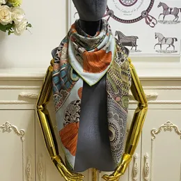 Women's square scarves pashmina shawl 30% SILK 70% cashmere material pint pattern size 130cm- 130cm