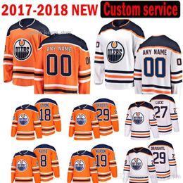 Custom HOT SALE New Oilers Men Lucic 29 Draisaitl Edmonton Jersey 18 Ryan Strome 8 Ty Rattie 19 Patrick Maroon Hockey Jerseys 5999 5189 8538