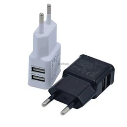Cell Phone Chargers EU Plug 5V Dual USB Universal Mobile Phone Chargers Travel Power Charger Adapter Plug for For Samsung Huawei