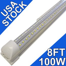 25Pack LED T8 Shop Light, 8FT 100W 6500K Daylight White Linkable LED Integrated Tube Lights LED Bar Lights for Garages,Workshop,Workbenchs usastock