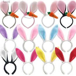 Party Hats Easter Bunny Ears Headband Plush Rabbit Ears Bunny Girl Cosplay Costume Easter Decoration 2024 Bunny Headwear Hair Accessories YQ240120