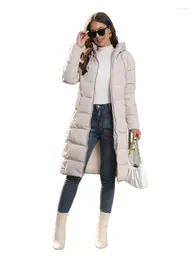 Women's Trench Coats Cotton Coat Women Khaki S-4XL Long Slim Hooded Parkas 2024 Spring Fashion Temperament Warmth Winter Clothing Feminina