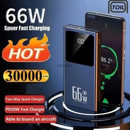 Cell Phone Power Banks 30000mah Power Bank Portable External Spare Battery Pack With Cable External Battery Pack Mobile Phone Power Bank For iPhone X S