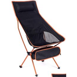 Patio Benches Outdoor Portable Cam Chair Oxford Cloth Folding Lengthen Seat For Fishing Bbq Festival Picnic Beach Tralight Drop Delive Dhoor