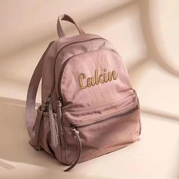 Bags Personalised Embroidered Mini Fashion Backpack Purse, Nylon Preppy School Bag Custom Name Women's Trendy Travel Daypack Knapsack