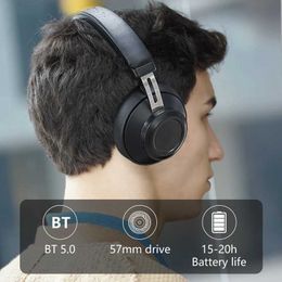 Cell Phone Earphones Bluedio BT5 Wireless Headphones Bluetooth 5.0 Earphones Wired Headset Over Ear Handsfree Sport Gaming Earbuds Mic 57mm Speaker YQ240120