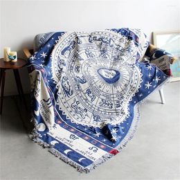 Blankets Sun Moon Thread Blanket Throw Tapestry Sofa Cover Picnic Camping Warm For Winter