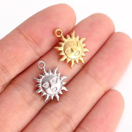 Charms 3Pcs Sun Pendants For Jewelry Making 15x18mm Stainless Steel Handmade Crafts Decoration DIY Findings