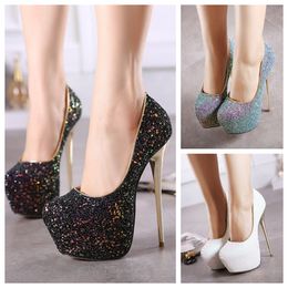 Ms. embellishe ankle strap sandals stiletto party open-toed Round toe luxury designer womens shoe super high-heele 14/16cm platform EUR 35-42