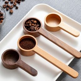 Coffee Scoops Factory Wholesale Custom Logo Bean Measuring Spoon Beech Wooden Black Walnut Wood Scoop