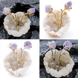 Jewellery Pouches Natural Agate Geode Flower Branches Set Amethyst Yellow Hair Black Tourmaline Small Rough Raw Stones Knick-knacks