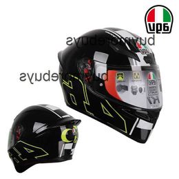 Full Face Open Agv Helmet k Motorcycle Racing Full Helmet Full Coverage Anti Fog Men and Women All Seasons Full Helmet Sports Car Helmet Motorcycle Running Helmet ZWY5