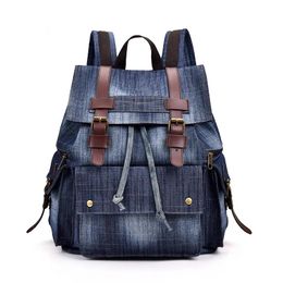Bags Vintage Denim Backpack for Women and Men Casual Travel Bags Large Capacity Laptop Rucksack Students School Bagpack Fashion 2023