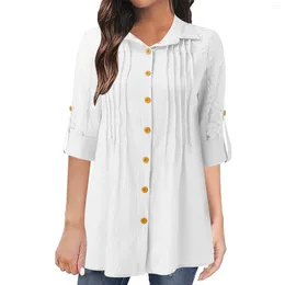 Women's Blouses Plus Size 5XL Womens Tops And 2024 Summer Fall Half Sleeve Lace Splice Shirts For Women Pleated Oversized Lapel