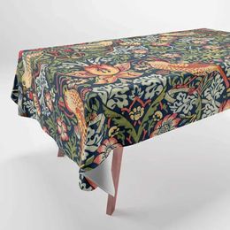 Toalha de mesa boho floral estampada, toalha de mesa retangular para decoração de casa, resistente a manchas, à prova d'água