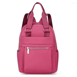 School Bags Casual Backpack Female Oxford Student Fashion Travel Bag Zipper Multi Pockets Handle