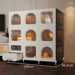Cat Carriers Transparent Cages Home Indoor Multi-storey Pet Villa Litter One Super Large Space Cage House Product E