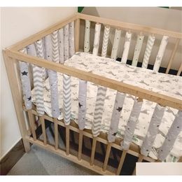 Bed Rails 12Pcs Baby Crib Bumper Born Bumpers Infant Safe Fence Line Bebe Cot Protector Uni 2209082930589 Drop Delivery Kids Maternity Dhtxg