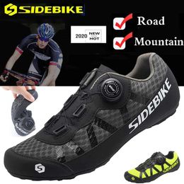 Footwear Sidebike Professional Athletic Bicycle Shoes Mtb Cycling Shoes Men Selflocking Road Bike Shoes Rubber Breathable Sneakers Shoes