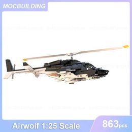 Blocks MOC Building Blocks Airwolf 1 25 Scale Aircraft Model Assemble Bricks Millitary Creative Educational Collect Toys Gifts 863PCS 240120