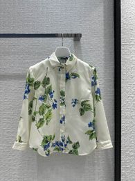 Brand Same Style Shirts 2024 New Spring Summer Lapel Neck Long Sleeves Fashion Luxury Women's Blouses Designer Tops 0120-8