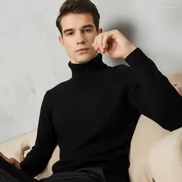 Men's Sweaters Autumn And Winter Thickened High Neck Sweater Long Sleeved Knitwear Red Primordial Year Cross Border Wea