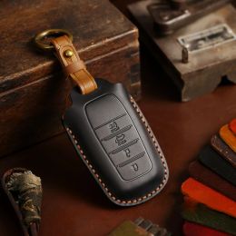 Luxury Car Key Case Cover Leather Keychain Holder Accessories for Toyota Alphard Land Cruiser Keyring Shell Bag Fob Protector