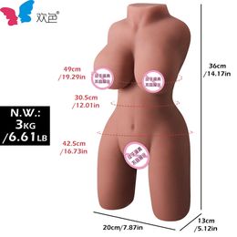 A Half body silicone doll Buji Island Huanse Brown Solid Silicone Doll Buttress Inverted Masturbation Device Adult Sexual Products C7DW