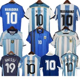 1986 1978 Mens Tshirts 1998 Argentina Retro Soccer Jersey Maradona 1996 2000 2001 2006 2010 Kempes Batistuta Riquelme Higuain Kun Aguero Caniggia Aimar Footba