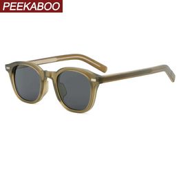 Sunglasses Peekaboo CP acetate square sunglasses uv400 green brown unisex retro sun glasses for women summer style 2024 male hot sale YQ240120